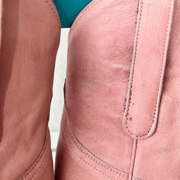 Lane EMMA JANE Womens Cowboy Bootie 7 Pink Leather Western Cowgirl Ankle Boots - Picture 8 of 12